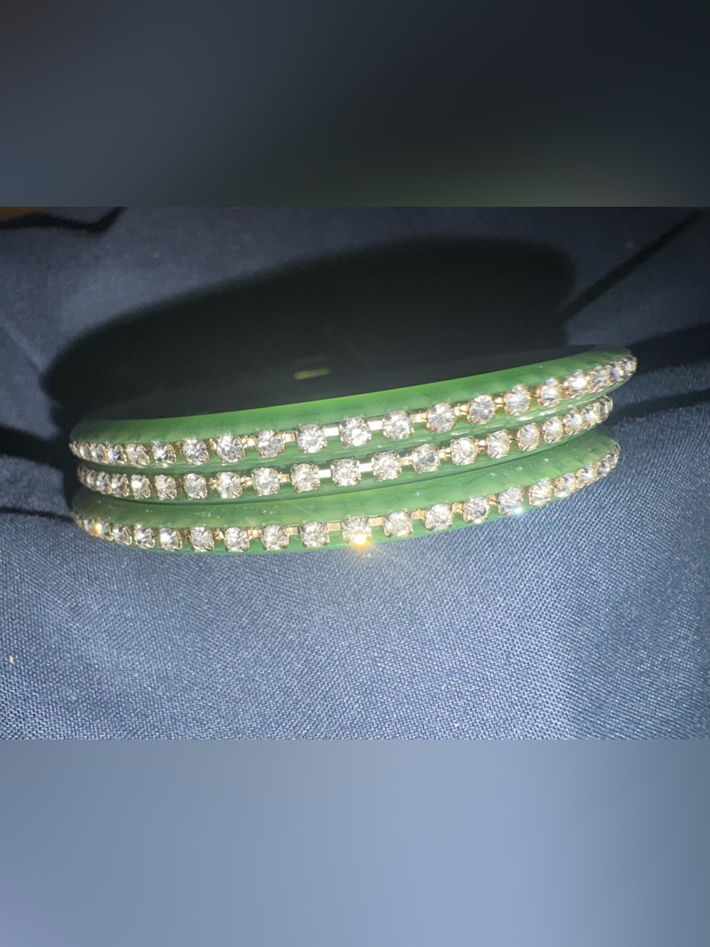 Marc by Marc NWT Toucan Green Crystal Coil Wrap Bracelet Y2K Designer Glam - Picture 6 of 9
